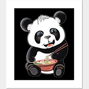 Panda bear,panda eats ramen,ramen lover,panda lover Posters and Art